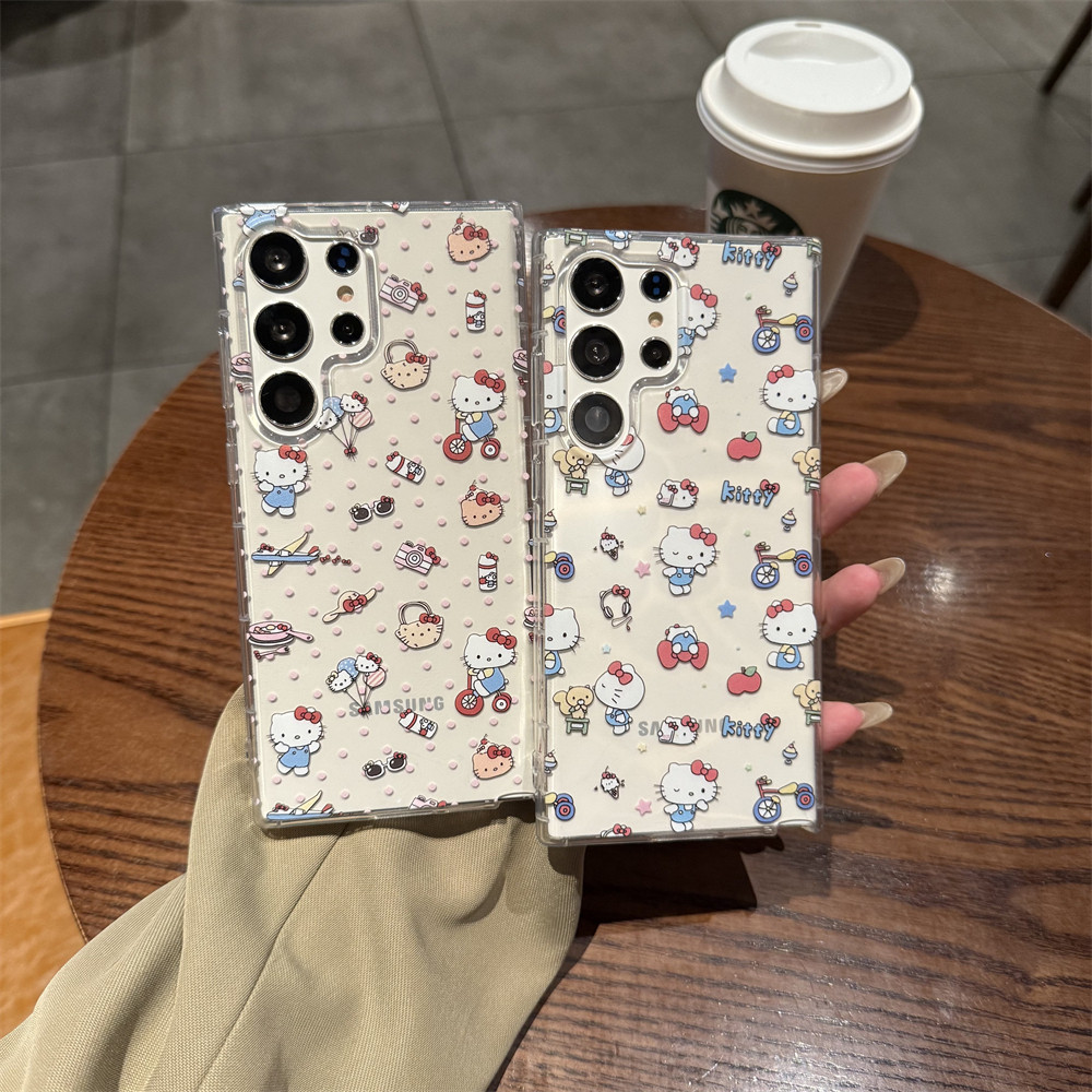 การ์ตูน จักรยาน บอลลูน สวัสดีคิตตี้ เคส Samsung Galaxy S25 S26 Ultra S25FE S24 Ultra S22 S23 Ultra S23 S24 FE S21FE S20 S21 S22 S24 S25 Plus + S20FE S21Ultra S20 Note20 Ultra Note10 Plus Note10Lite S10Lite A16 A06 A55 A54 A53 A52 A35 A34 A33 A25 A24 Case