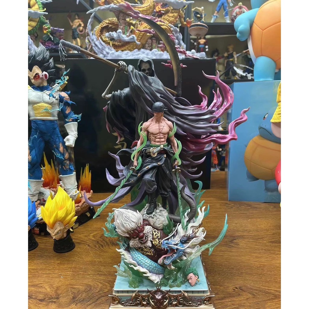 24 ซม.Zoro Roronoa Death God ONE PIECE คอสเพลย์ Asura Action Figure รุ่น Q ตุ๊กตาของขวัญเด็กตกแต่งรถเครื่องประดับของเล่นคอลเลกชันตกแต่งบ้านประติมากรรมMLML