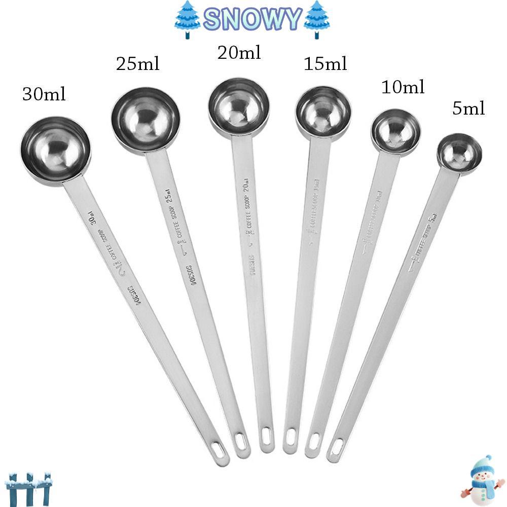 SNOWY Coffee Scoop, 5/10/15/20/25/30ML Long Handle วัด Tablespoon, Hot Thicken สแตนเลสกาแฟช้อนตวงนมผง