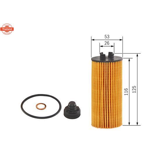 กรองน้ำมันเครื่อง Bosch BMW X1 F48 X2 F39 Series 2 F45 i8 B38 B47 218i 220i 18d 18i