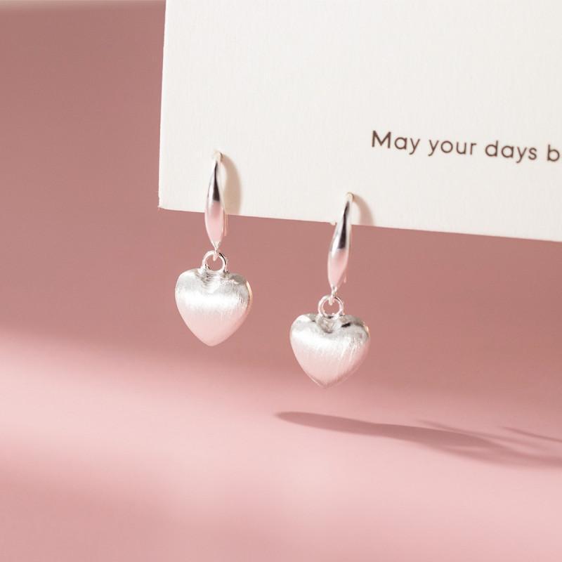 Heartdrop Earrings ต่างหูเงินแท้ S925 [MERCELO]