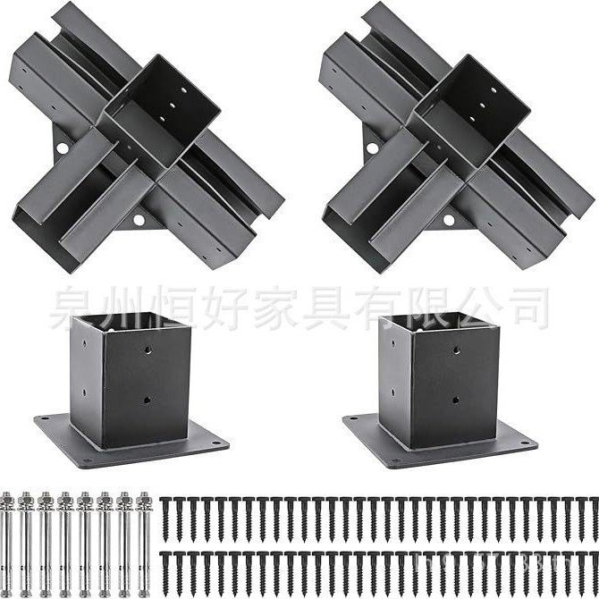 Pergola: 4 พร้อมตัวยึดสกรู 4x,) นิ้วขนาดชุดเหล็กคาร์บอนจริง (3.5x3.5 9SBH