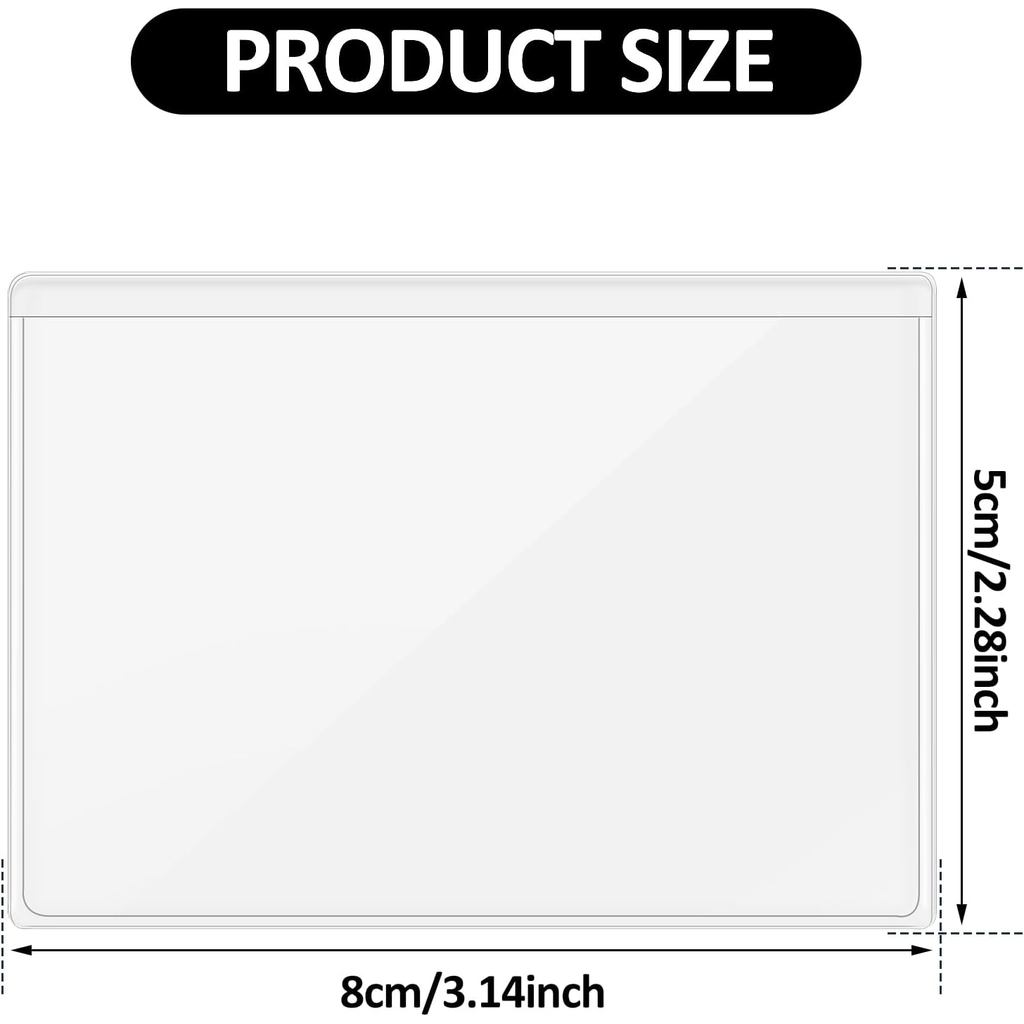 30 Pcs Self-Adhesive Index Card Holders Business Card Pockets Clear Plastic Labels Holders for Organ