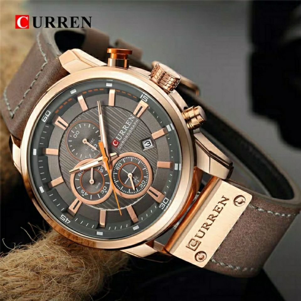 Curren/Karien Sports Mens Watch Belt Mens Watch Six-Hand Calendar Watch นาฬิกาข้อมือกันน้ํา