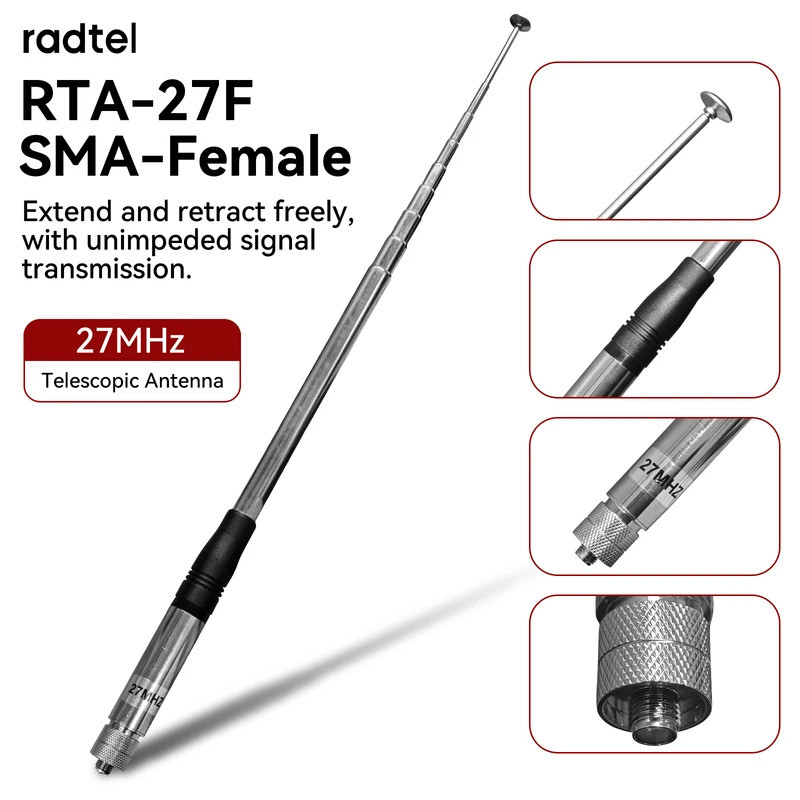 Radtel RTA-27 CB เสาอากาศ 27MHz High Gain Telescopic Walkie Talkie สําหรับ Radtel RT-860 RT-880 RT-9