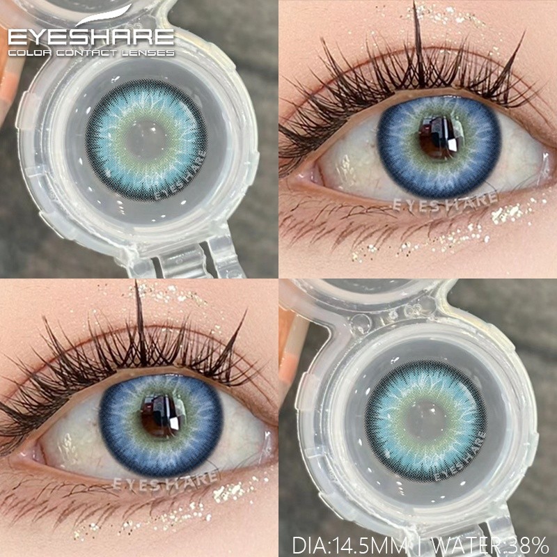 EYESHARE 2 ชิ้นสีคอนแทคเลนส์สําหรับตาสีฟ้าเลนส์ตาสีเทานักเรียนสีน้ําตาลเลนส์สีเข