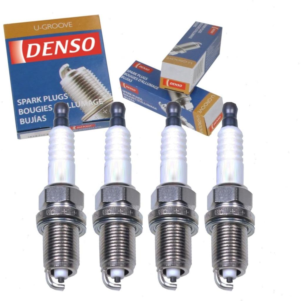 หัวเทียน DENSO Standard U-Groove 4 ชิ้นเข้ากันได้กับ Toyota Camry 2.2L 2.4L L4 1992-2011