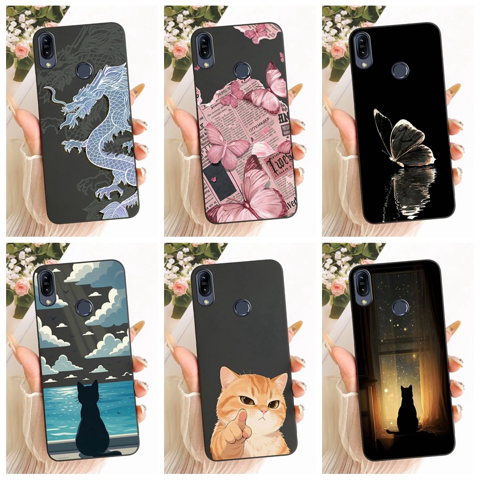 ปลอกอ่อนสําหรับ Asus Zenfone Max (M1) ZB555KL X00PD น่ารักการ์ตูนแมวผีเสื้อเคสโทรศัพท์สําหรับ Asus Z