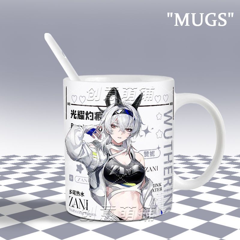 Wuthering Waves/Lupa/zani/zani Lupa Mingchao แฟนซีถ้วยน้ําเซรามิกถ้วยกาแฟสํานักงานนักเรียนถ้วยน้ําแก