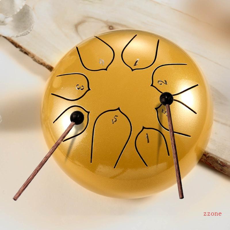Zzz 8 Notes Handpan Drum 6 นิ้วเครื่องมือเหล็กสําหรับความบันเทิงการศึกษาดนตรี