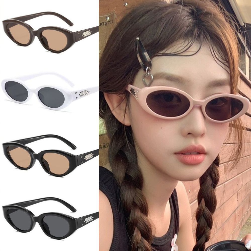 Top.basic🎁แคทอายแบบย้อนยุคแว่นกันแดดแฟชั่น แว่นกันแดด Y2K สไตล์อินสตาแกรมระดับไฮเอนด์ แว่นกันแดดป้อง