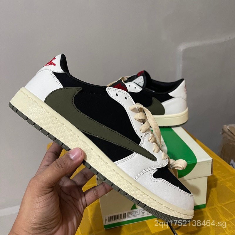 Jodan 1 x Travis ScottOlive (ผู้ชายและผู้หญิง)