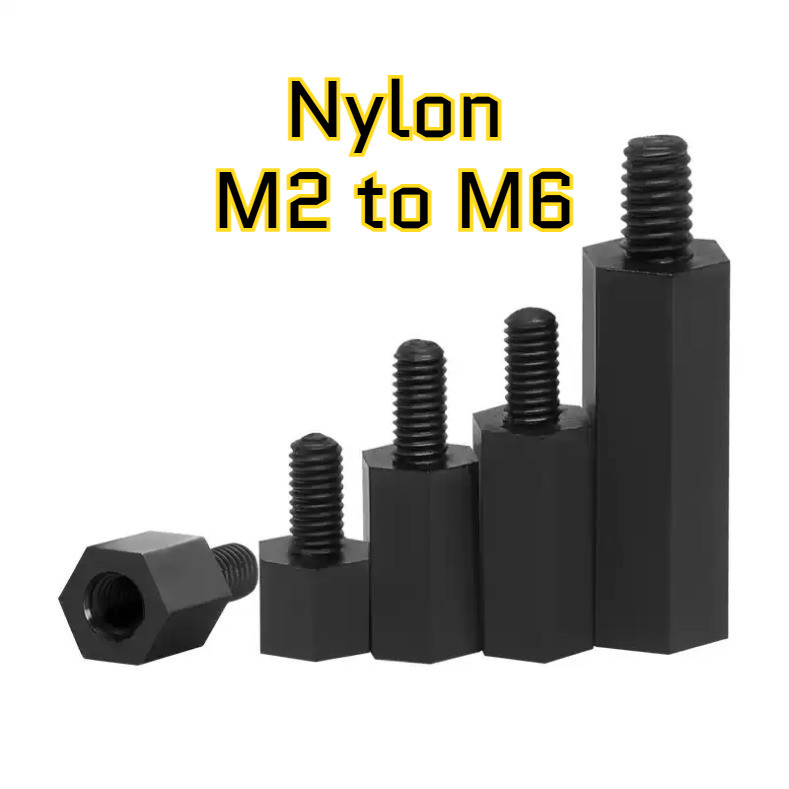 คอไนลอนหกเหลี่ยมหัวเดียว, คอลัมน์แยก, คอลัมน์รองรับ, คอลัมน์สเปเซอร์, สกรูแกนพลาสติก M2/M2.5/M3/M4/M