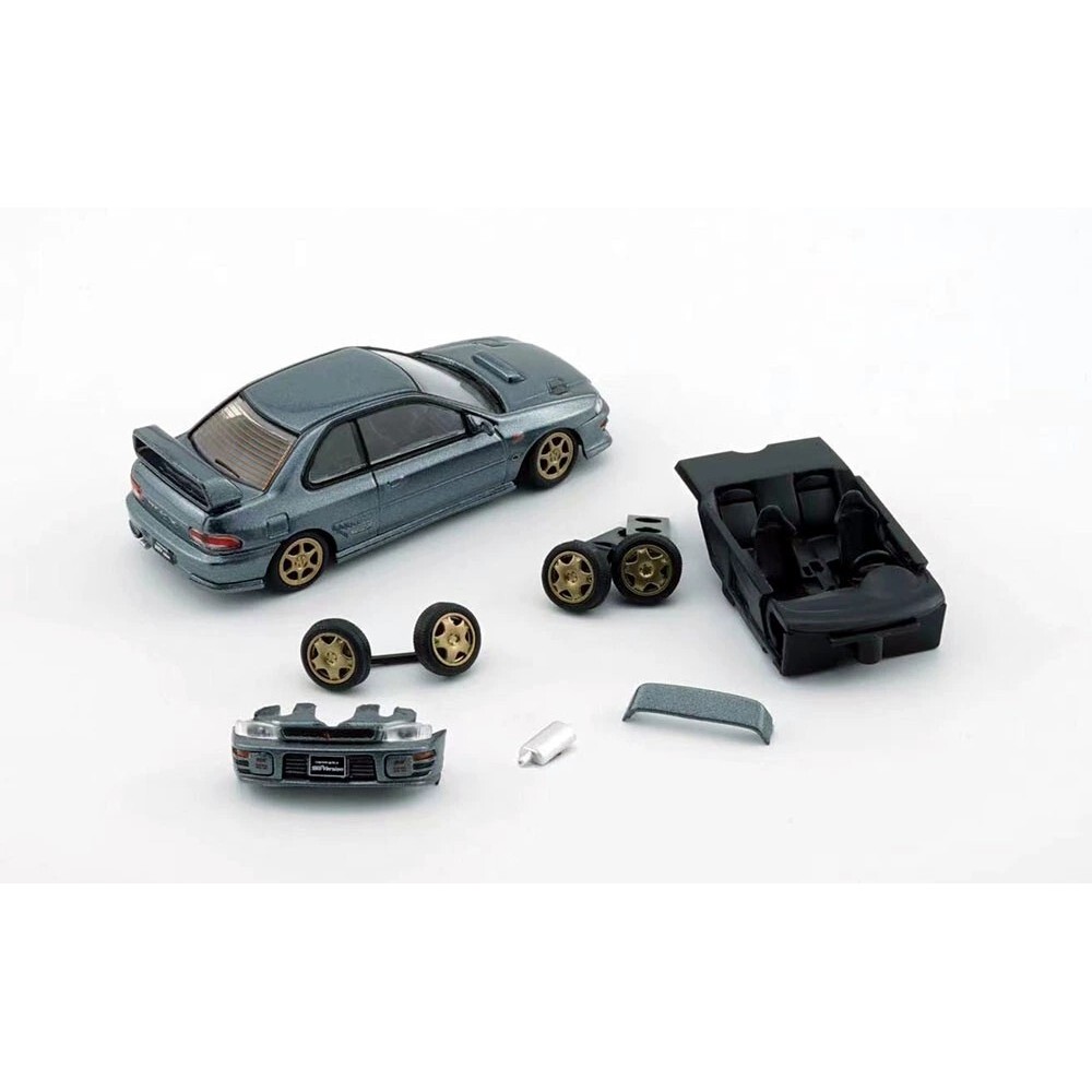 BMC SUBARU SUBARU IMPREZA Wing Leopard WRX GC8 TYPE R 1: 64 Dolphin Grey อุปกรณ์เสริมโลหะผสมรุ่นรถให