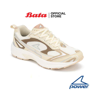 Bata บาจา Power รองเท้าผ้าใบสนีคเกอร์แบบผูกเชือก สำหรับผู้หญิง รุ่น ZETA RELIC สีเบจ รหัส 5288180