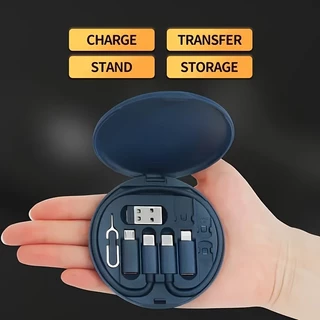 ชุดอะแดปเตอร์ชาร์จ USB 6-in-1และสายเคเบิล: วัสดุซิลิโคนป้องกันการงอ + การแปลง OTG/รองรับการชาร์จเร็ว PD + ขาตั้งโทรศัพท์