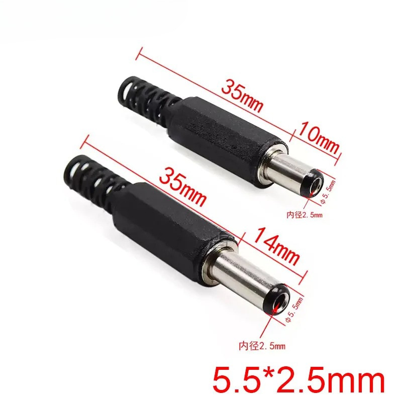 20PCS 5.5X2.5MM 5.5*2.5 DC ปลั๊ก 5.5 มม.-2.5 มม.ชายไฟฟ้า Socket Outlet DC-005 DC-022 DC-012 DC-015 D