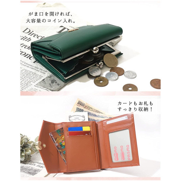 perota brand กระเป๋าสตางค์หนังวัวสามพับสไตล์ญี่ปุ่นและเกาหลี