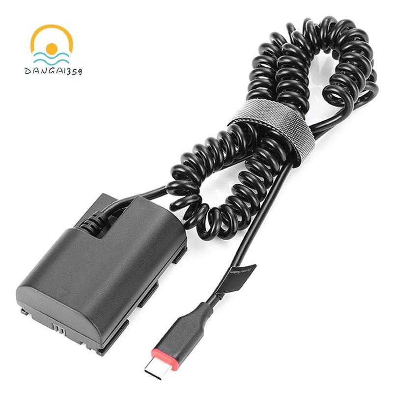 Dangai359LP-E6 LP-E6NH USB Type-C Dummy Battery Power Adapter สําหรับ R5 R6 5DS R 7D 6D 5D3 5D4 90D 
