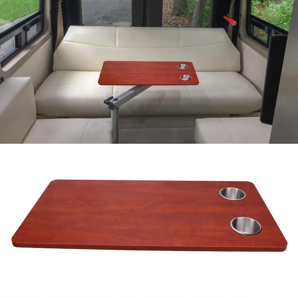 Ufriend 31.5 X 15.7in ไม้เนื้อแข็ง RV ตารางด้านบน 2 ที่วางแก้วสําหรับ Campervan Motorhome เรือเรือยอ