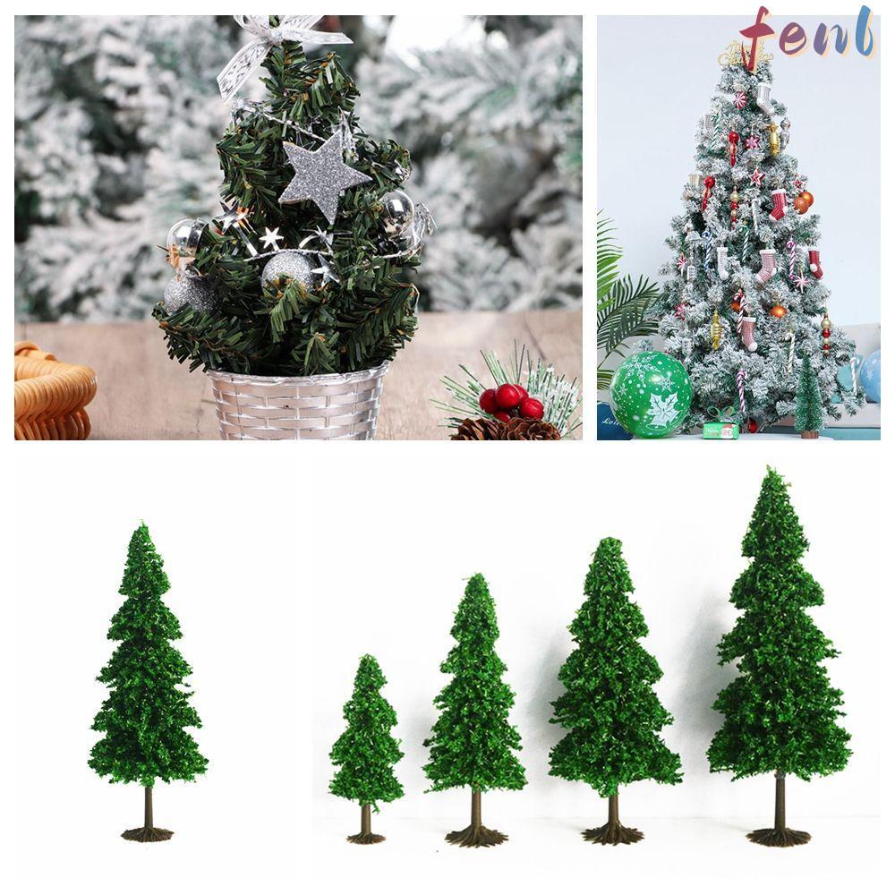 ต้นสนขนาดเล็ก 10 ชิ้น ของตกแต่งแฮนด์เมイด 3D สำหรับรถไฟโมเดล