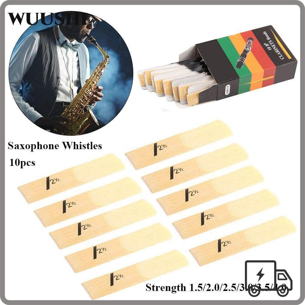 WUSHHI Clarinet Reed, 10 ชิ้น Bb แซ็กโซโฟนนกหวีด, Reed Alto 1.5/2.0/2.5/3.0/3.5/4.0 Bb Tone Clarinet