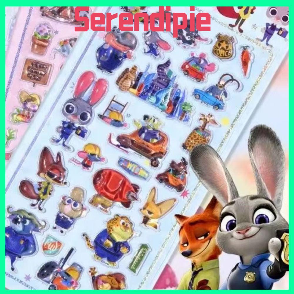 SERENDIPIE Judy Nick Stickers, สติ๊กเกอร์ตกแต่ง Disney Relief, สมุดภาพการ์ตูน DIY Stickers Girl Boy 