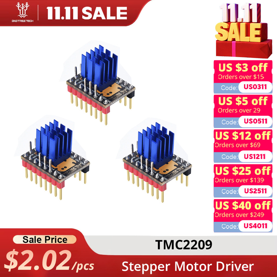 TMC2209 V1.3 Stepper Motor Driver UART VS TMC2208 TMC2130 3D Printer Parts For Octopus V1.1 SKR 2 Bo