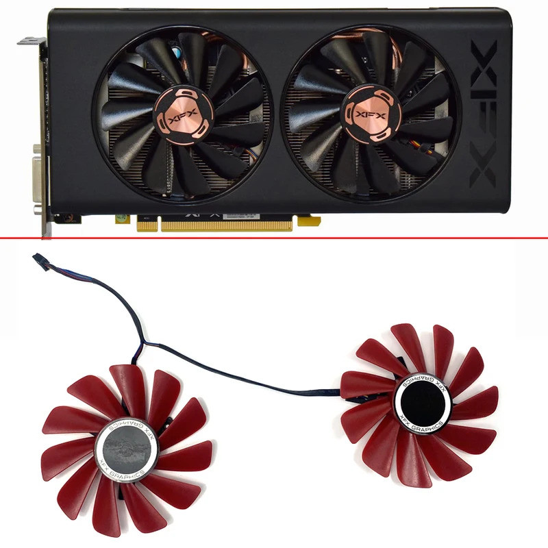 พัดลมระบายความร้อนสําหรับ XFX RX 560XT 8G Black Wolf Edition กราฟิกการ์ดพัดลมเปลี่ยน 85 มม.4PIN FDC1