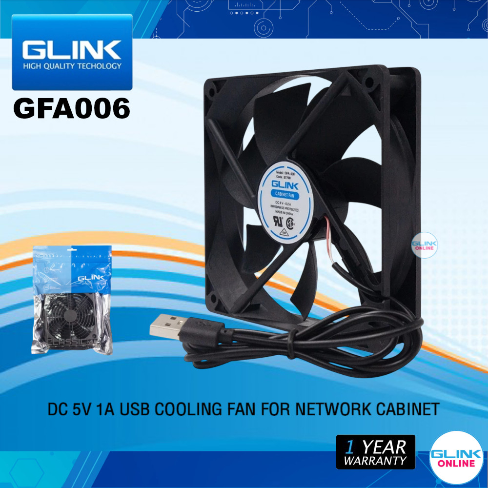 ✅มาตรฐาน GLINK GFA006 Rack Cooling Fan USB พัดลม ตู้แร็ค DC 5V 1A พัดลม USB แบบตลับลูกปืนไฮดรอลิกทองแดง GFA-006
