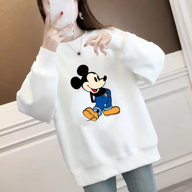 COD【ส่งจากกรุงเทพฯ】 ท็อปส์ซูผู้หญิง สไตล์เกาหลี แขนยาว เสื้อสเวตเตอร์ พิมพ์ลาย โอเวอร์ไซส์ เสื้อสวมหัว