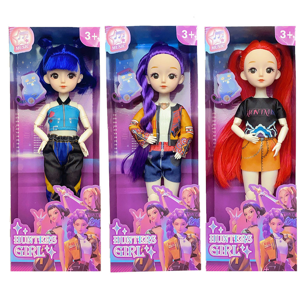 ใหม่ KPop - ตุ๊กตา HUNTR/X Rumi Mira Zoeey 3D 5D Eye Jointed ตุ๊กตาสําหรับสาวคริสต์มาสของขวัญ