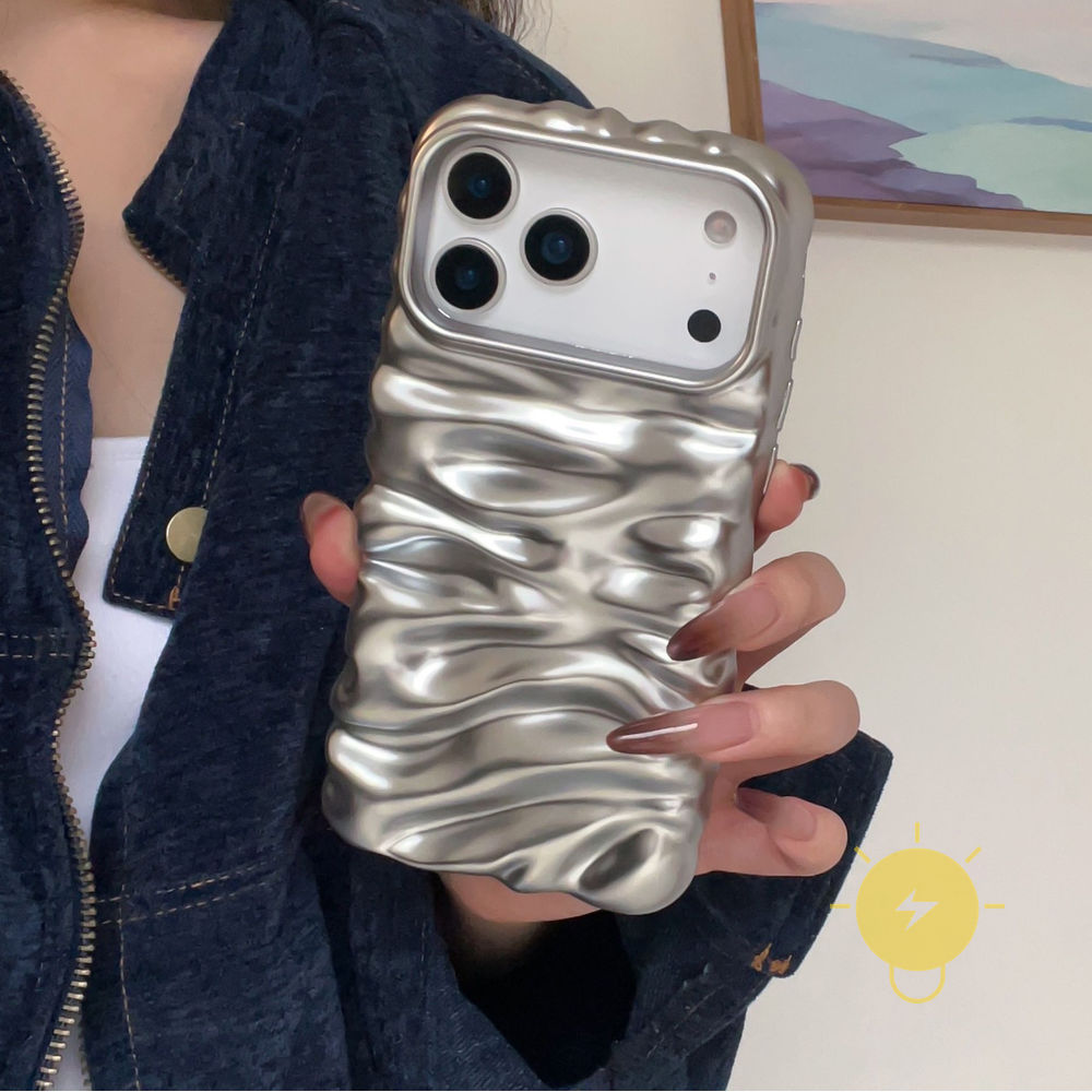 For เคสไอโฟน TPU Plating Butter 3D Silver เคส Phone Case For iPhone 17 Pro Max Plus 16 15 14 13  Cover  Aesthetic Korean Cute ราคา ถูกที่สุด ดีลบีเคเค แกลเลอรีภาพที่ 3