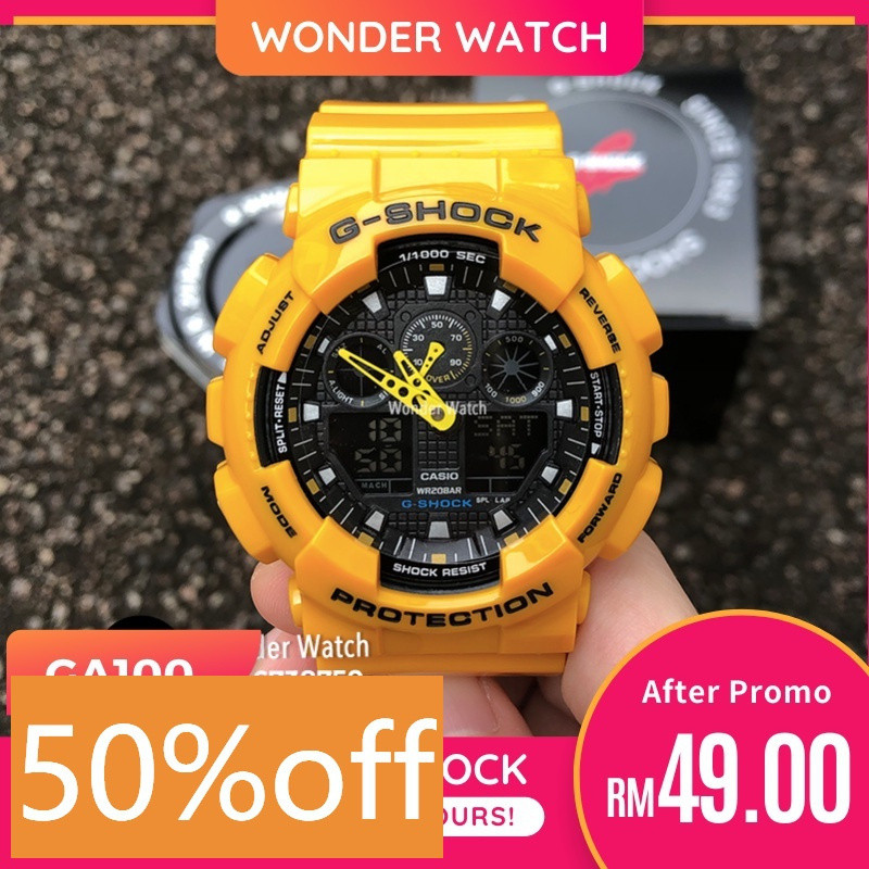 KK ขายส่ง G-Shock ga100 ga110 GA-100 autolight ผู้ชายนาฬิกาดิจิตอลนาฬิกาโจ๊กเกอร์ GSHock ฟรี boxtin