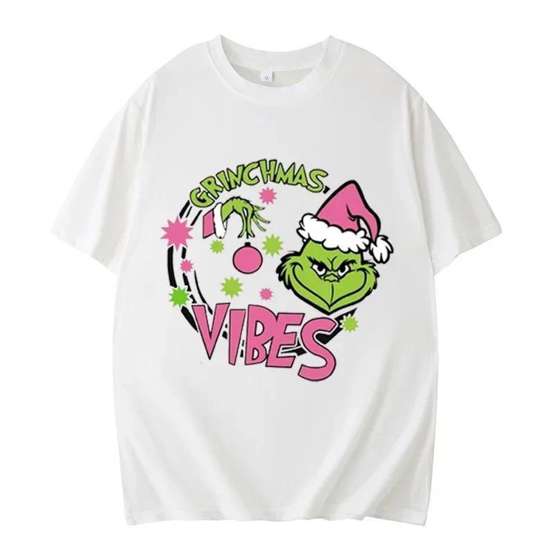Grinch Christmas  Shirt Christmas Deer  Christmas Party Christmas Snowman Casual Breathable Crew   W