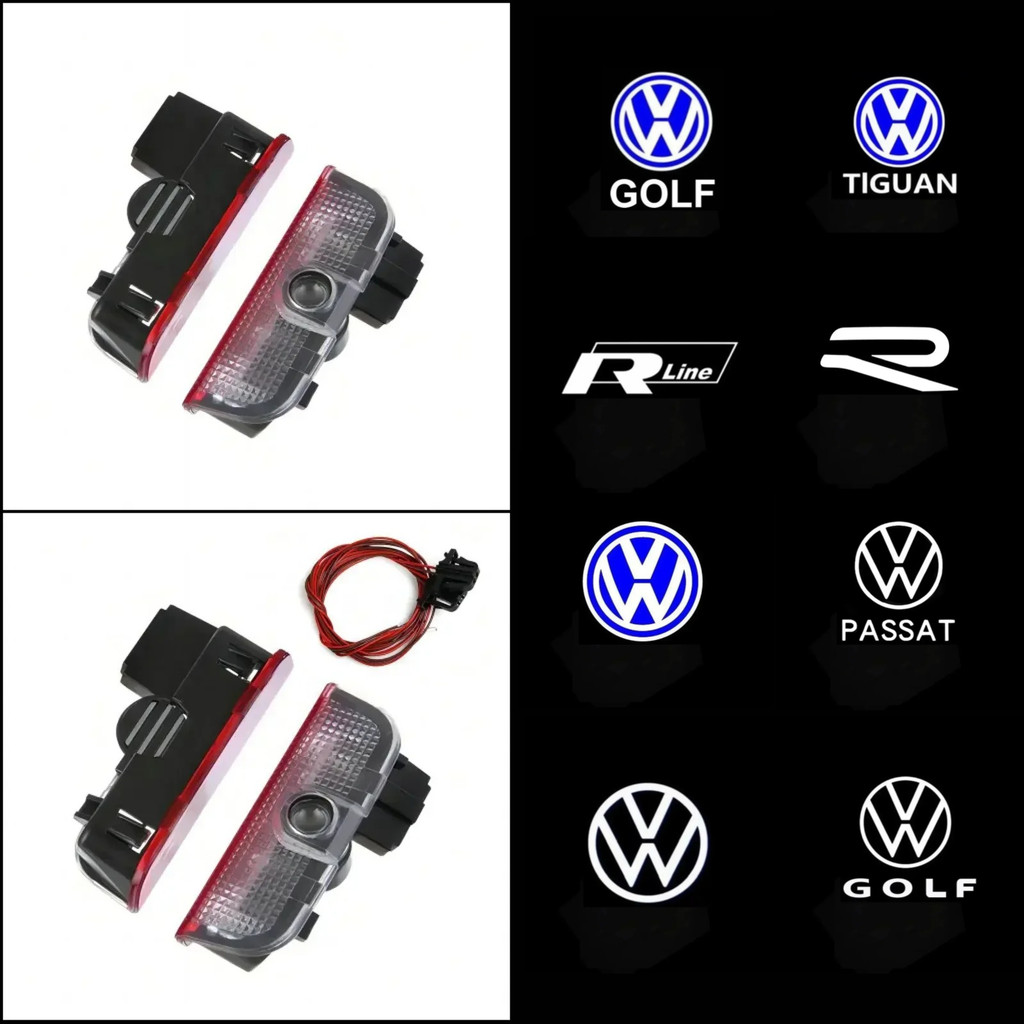 2PCS รถ LED โลโก้ประตูฉายยินดีต้อนรับสําหรับ VW Mk5 MK6 MK7 Passat B6 B7 B8 B9 C6 C7 C8 Tiguan GTI G
