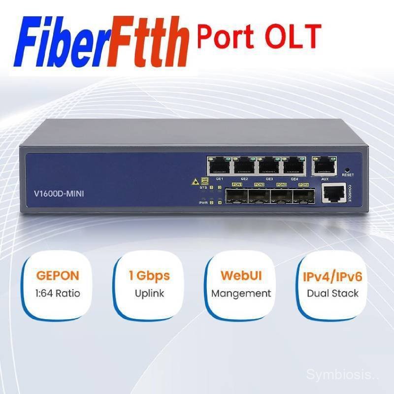 V 1600D 4-Port MINIEPOON OLT Switch Managed Gigabit Small OLT Optical Fiber อุปกรณ์