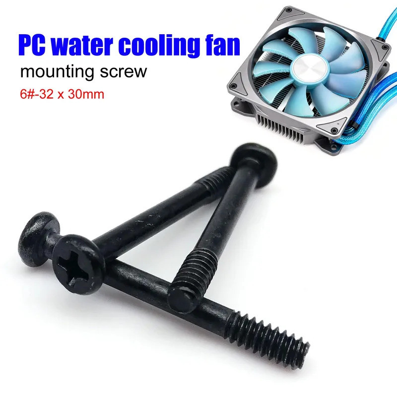 25pcs 6 # -32x30mm Long Phillips Flat Head Mount Screw For PC Case Video Card Cooler Radiator Water 