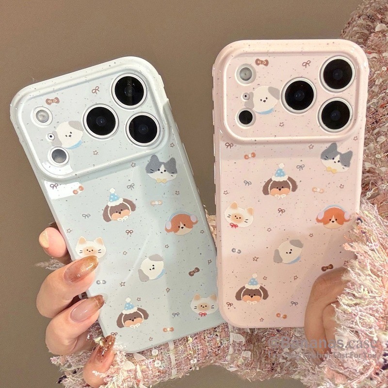 เข้ากันได้กับ iPhone 16 15 14 13 12 11 Pro Max X Xr Xs Max 7 8 Plus SE2020 เคสโทรศัพท์หมวกน่ารัก Puppy Park Soft ฝาหลัง – โปรปัง