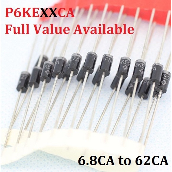 20PCS ยี่ห้อใหม่ P6KE6.8 CA P6KE8.2 CA P6KE10CA P6KE12CA P6KE13CA P6KE15CA 15CA 13CA 12CA 10CA 8CA 8