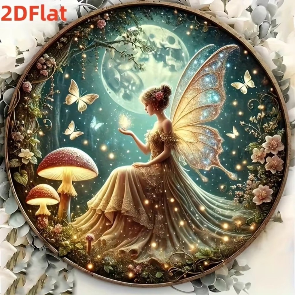 CIFbuy ป้ายโลหะ 2D วินเทจภาพฝันของฟAIRIESและผีเสื้อ ทำจากแผ่นดีบุกทนทาน สไตล์ศิลปะ ใช้ตกแต่งผนังทั้งภายในและภายนอก