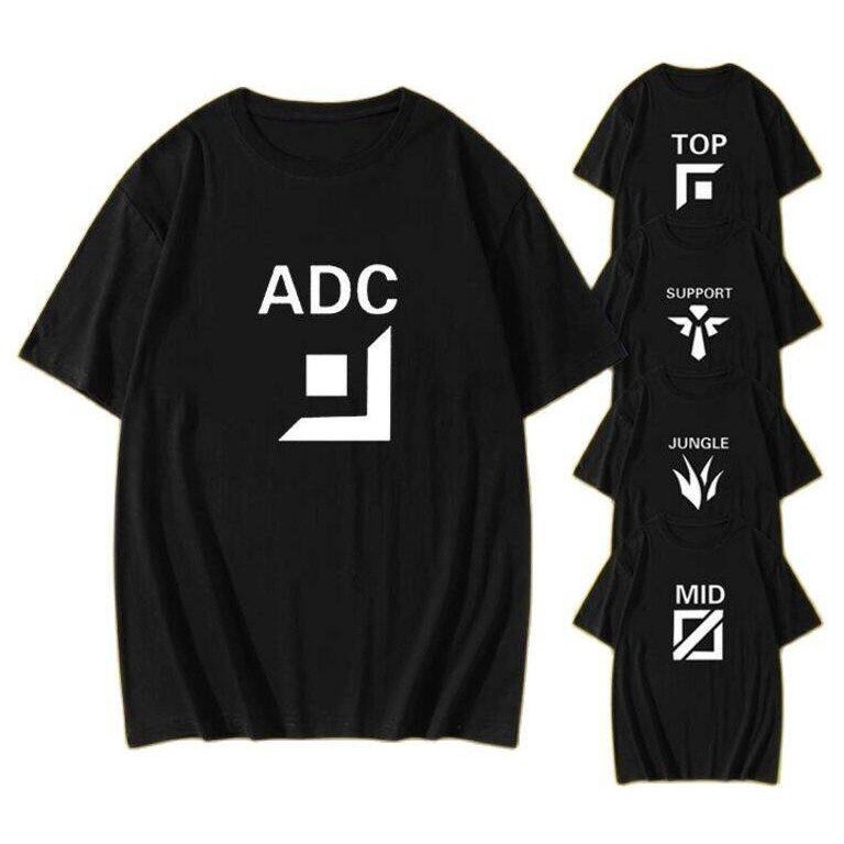 【ใหม่】League of Legends Jungle เลนบน ist mid laner ADC แขนสั้นเสื้อยืดลำลอง King of glory LOL หลวมฤด