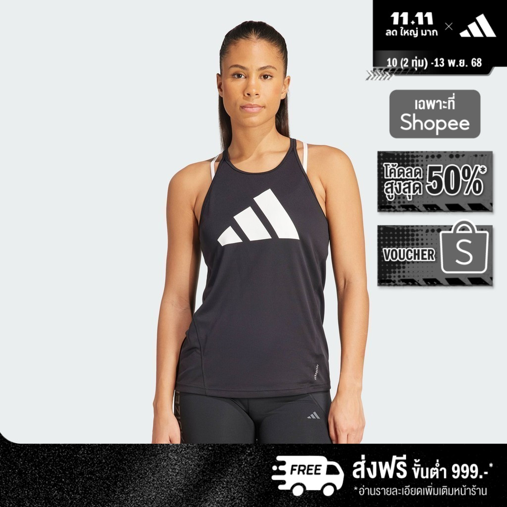 adidas วิ่ง เสื้อกล้าม Run It ผู้หญิง สีดำ IN0118