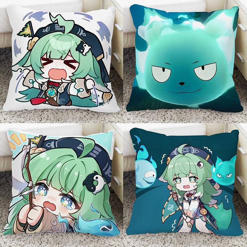 【Ready Stock】 Huohuo Cute Double-Sided Pillow Surrounding the Game Sofa Decorative Cushion Pillow og