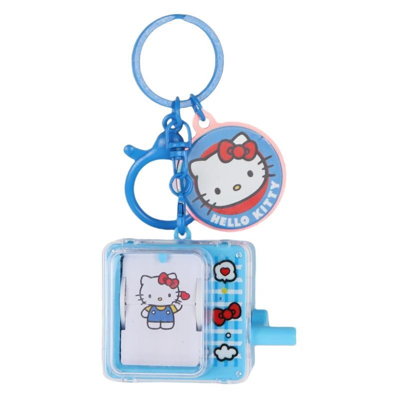 Sanrio KT Cat พวงกุญแจรูปหัวใจ Flip Book พวงกุญแจ Influencer กระเป๋าเป้สะพายหลังจี้ Decompression ของเล่นเด็กขนาดเล็ก