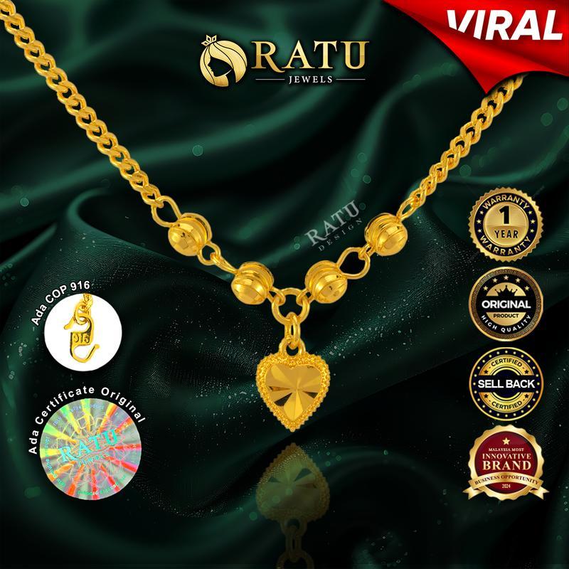 Emas RATU (12.54g) สร้อยคอรักเด็ก / ยาว 50 ซม. / Daily Wear สร้อยคอแฟชั่นระดับพรีเมียม เครื่องประดับ