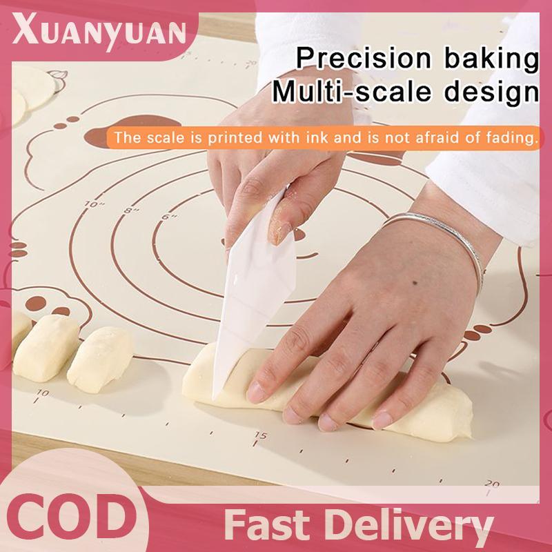 XUAN 1 ซิลิโคน Pastry Mat Non-Stick Baking Mat Pastry Dough Mat สําหรับ Rolling Dough พร้อมไม้บรรทัด