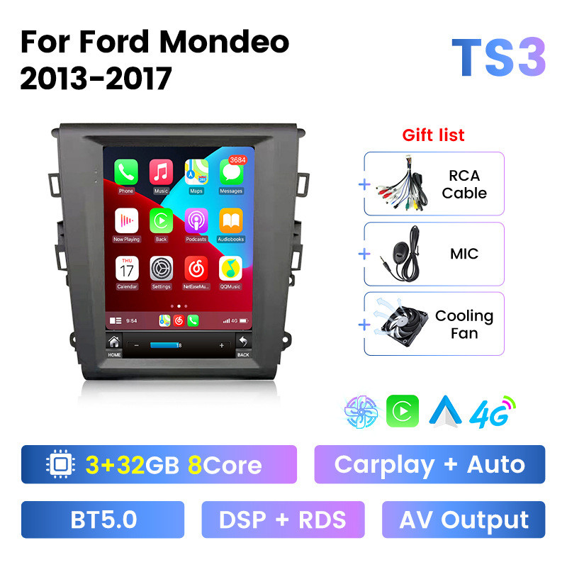 เหมาะสําหรับ Ford Mondeo 13 Mondeo แนวตั้งหน้าจอนําทาง Android Car Navigator ไร้สาย 7862S