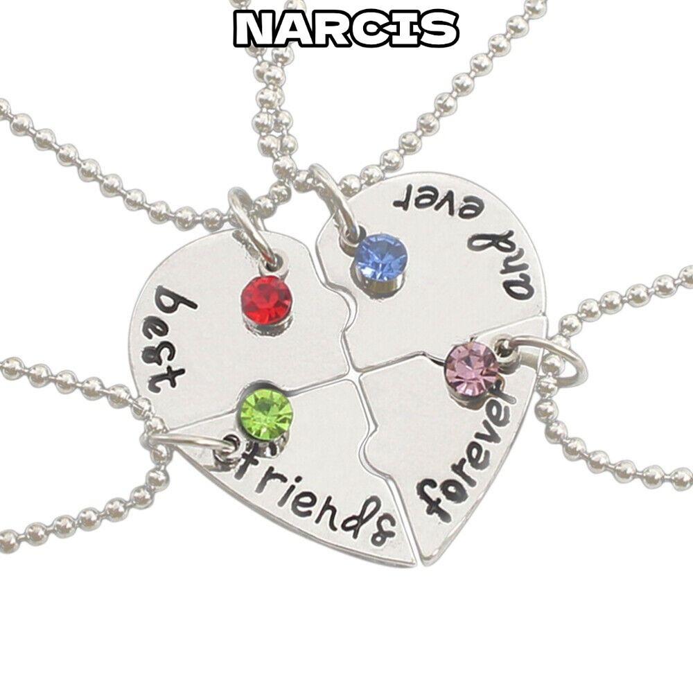 NARCIS 4 Bff Friend Love Necklace Best Friend Froever Womens Necklace