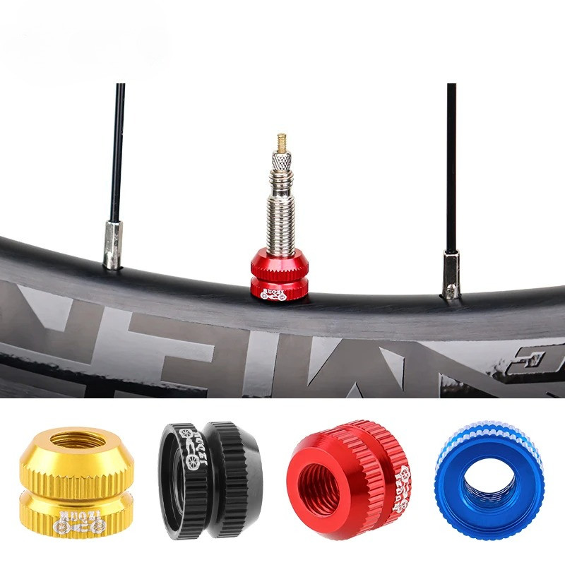 ชิ้นส่วนจักรยาน 2 ชิ้น ยางจักรยานTubeless Presta Valve Nut ขอบอลูมิเนียม Ultralight สำหรับการขี่และการซ่อมบำรุงจักรยาน